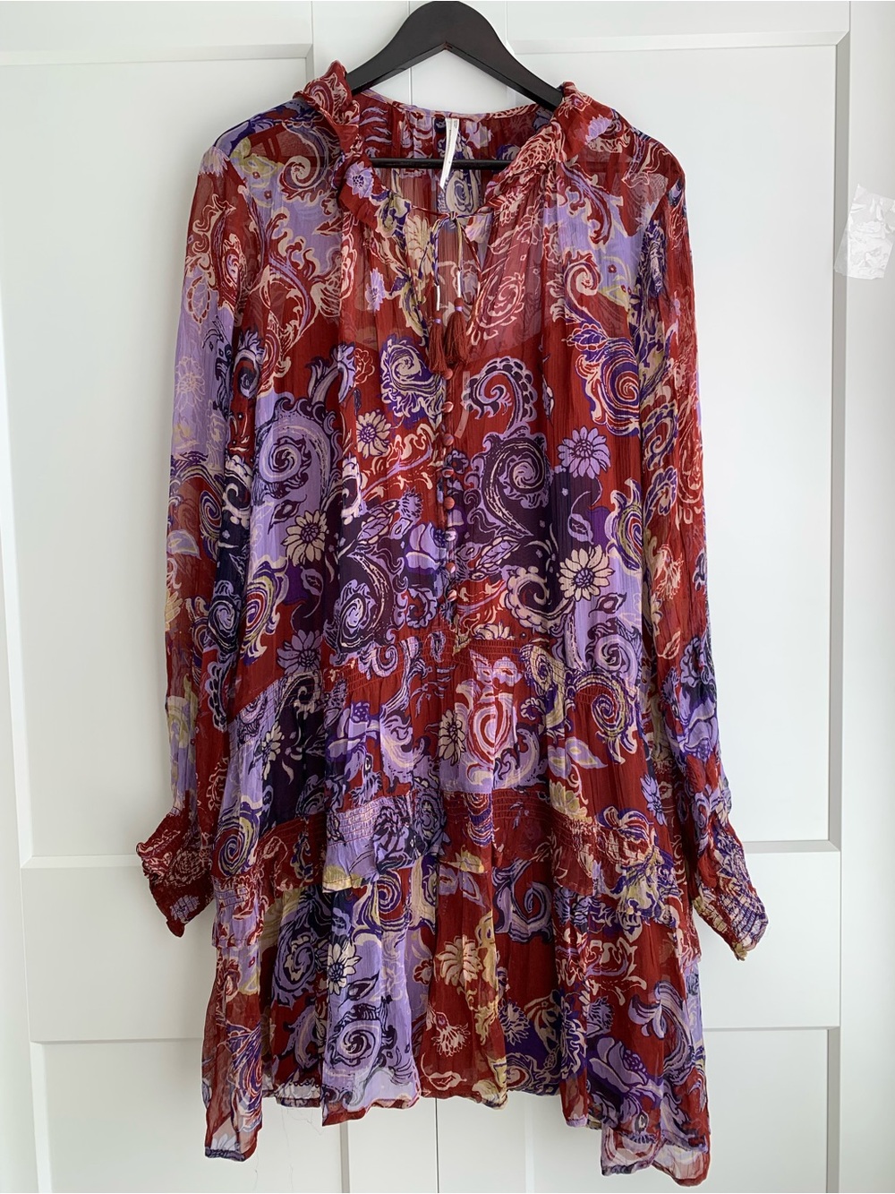 Anthropologie Dress Women’s XL Floral Mini The Marais Printed Long-Sleeve  lined